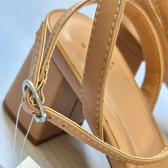 A New Day Women's Tan Shannon 2.8"  Strap Heel Open Toe Dress Shoes Size 11 - Picture 3 of 8